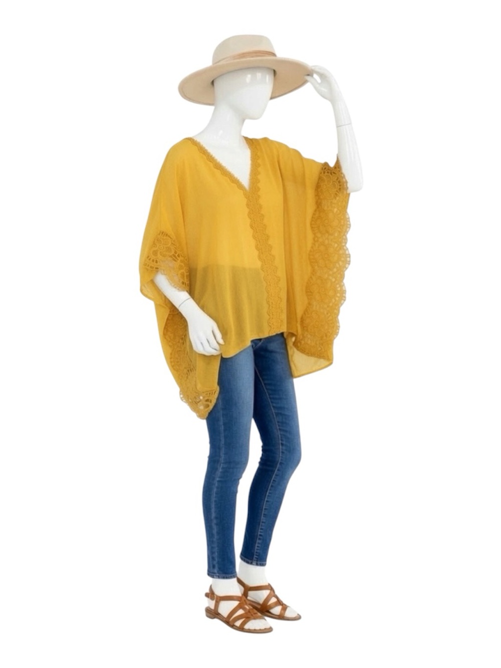 KYE MI mustard detailed oversized tunic top S M L
